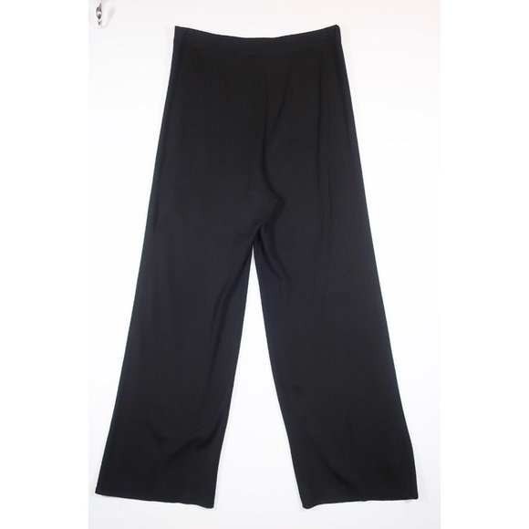 Exclusively Misook Woman Black Wide Leg Pants Pull On Acrylic Blend Size 1X - Picture 5 of 15
